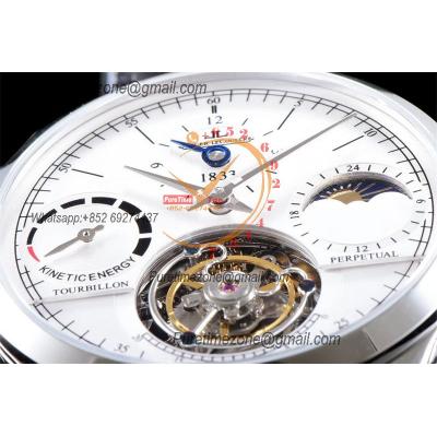 Master Grande Tradition Real Tourbillon Mechanical Hand Winding Mens Watch Moon Phase Best Edition RXF 42 SS White Dial