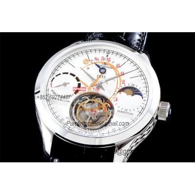 Master Grande Tradition Real Tourbillon Mechanical Hand Winding Mens Watch Moon Phase Best Edition RXF 42 SS White Dial