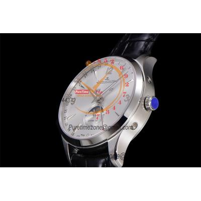 Master Calendar Q1558420 A866 Automatic Mens Watch Moon Phase Best Edition TWF 39 SS Silver Dial Leather CHS