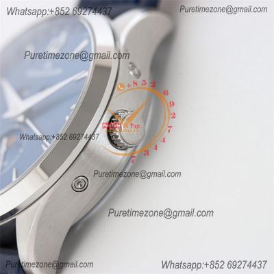 Master Calendar Q1558423 A866 Automatic Mens Watch Moon Phase Best Edition TWF 39 SS Blue Dial Leather CHS