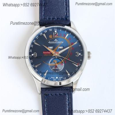 Master Calendar Q1558423 A866 Automatic Mens Watch Moon Phase Best Edition TWF 39 SS Blue Dial Leather CHS