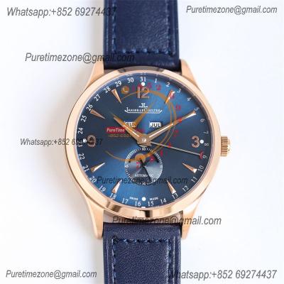 Master Calendar Q1552520 A866 Automatic Mens Watch Moon Phase Best Edition TWF 39 RG Blue Dial Leather CHS