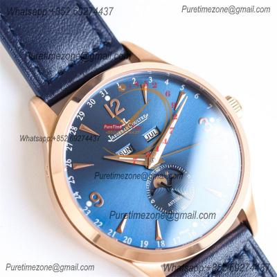 Master Calendar Q1552520 A866 Automatic Mens Watch Moon Phase Best Edition TWF 39 RG Blue Dial Leather CHS