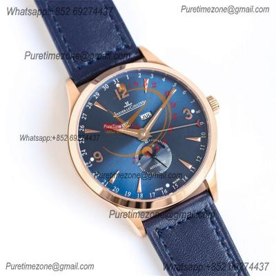 Master Calendar Q1552520 A866 Automatic Mens Watch Moon Phase Best Edition TWF 39 RG Blue Dial Leather CHS