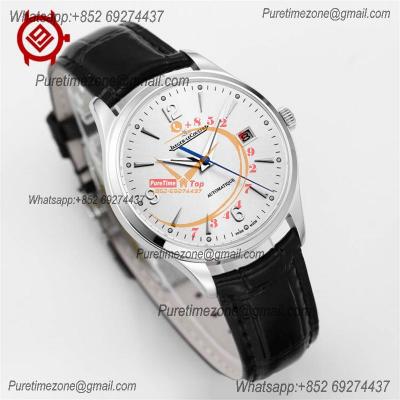 Geophysic True Second Q1548420 A899 Automatic Mens Watch Best Edition V9F 39mm  SS White Dial Leather CHS