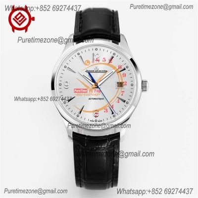 Geophysic True Second Q1548420 A899 Automatic Mens Watch Best Edition V9F 39mm  SS White Dial Leather CHS