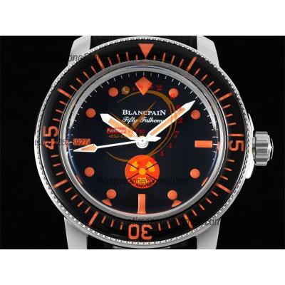 Fifty Fathoms 5008D No Rad A1151 Automatic Mens Watch Best Edition GSF 40mm  Black Dial Rubber Strap CHS