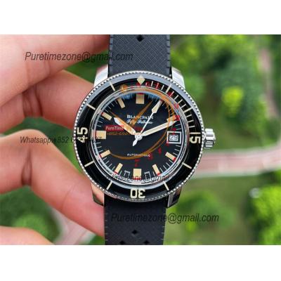 Fifty Fathoms 5008B Barakuda A1151 Automatic Mens Watch Best Edition GSF 40mm Black Dial Rubber Strap CHS