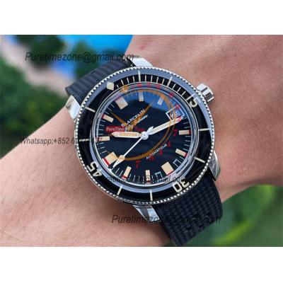 Fifty Fathoms 5008B Barakuda A1151 Automatic Mens Watch Best Edition GSF 40mm Black Dial Rubber Strap CHS