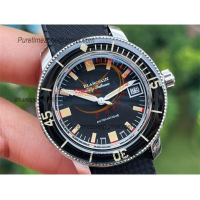 Fifty Fathoms 5008B Barakuda A1151 Automatic Mens Watch Best Edition GSF 40mm Black Dial Rubber Strap CHS