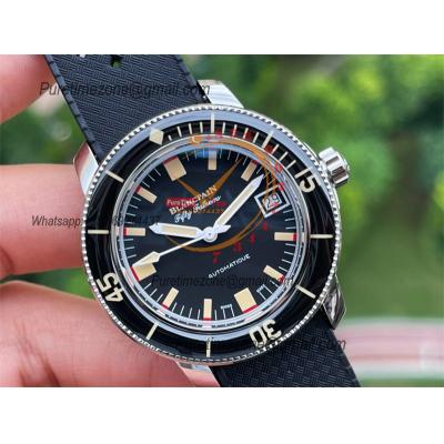 Fifty Fathoms 5008B Barakuda A1151 Automatic Mens Watch Best Edition GSF 40mm Black Dial Rubber Strap CHS