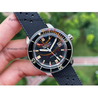 Fifty Fathoms 5008B Barakuda A1151 Automatic Mens Watch Best Edition GSF 40mm Black Dial Rubber Strap CHS