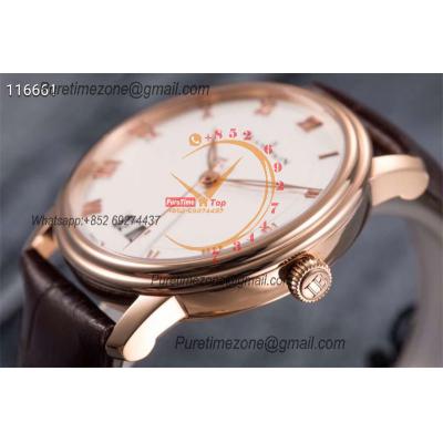 Villeret Grande Date 6669-3642-55B A6950 Automatic Mens Watch Best Edition HGF 40mm RG White Dial Leahter CHS