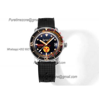 Fifty Fathoms 5008D No Rad A1151 Automatic Mens Watch Best Edition HKF 40mm Black Dial Rubber Strap CHS