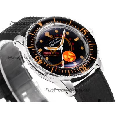 Fifty Fathoms 5008D No Rad A1151 Automatic Mens Watch Best Edition HKF 40mm Black Dial Rubber Strap CHS