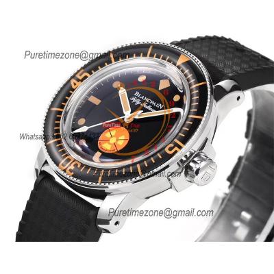 Fifty Fathoms 5008D No Rad A1151 Automatic Mens Watch Best Edition HKF 40mm Black Dial Rubber Strap CHS