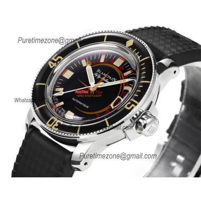 Fifty Fathoms 5008B Barakuda A1151 Automatic Mens Watch Best Edition HKF 40mm Black Dial Rubber Strap CHS