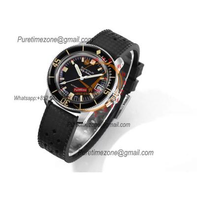 Fifty Fathoms 5008B Barakuda A1151 Automatic Mens Watch Best Edition HKF 40mm Black Dial Rubber Strap CHS