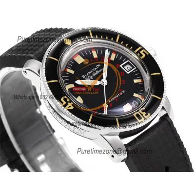 Fifty Fathoms 5008B Barakuda A1151 Automatic Mens Watch Best Edition HKF 40mm Black Dial Rubber Strap CHS