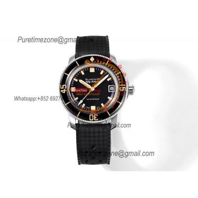 Fifty Fathoms 5008B Barakuda A1151 Automatic Mens Watch Best Edition HKF 40mm Black Dial Rubber Strap CHS