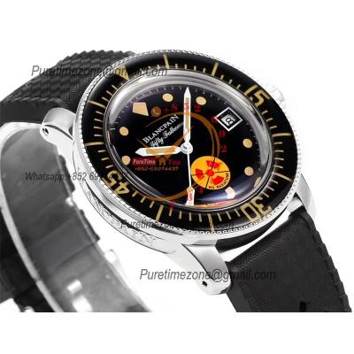 Fifty Fathoms 5008E Barakuda A1151 Automatic Mens Watch Best Edition HKF 40mm Black Dial Rubber Strap CHS