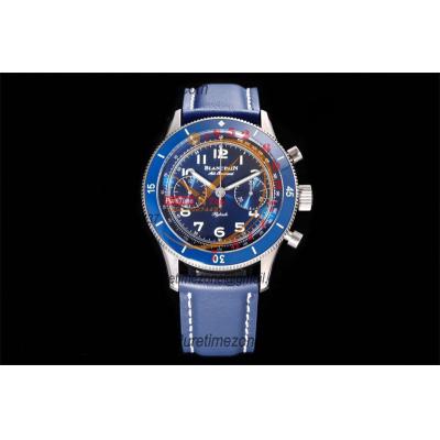 Air Command AC02-12B40-63B F388B Automatic Chronograph Mens Watch Best Edition ITF 42.5 Titanium Blue Dial Leather CHS