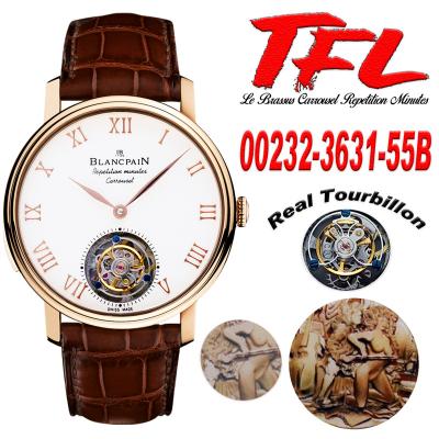 Le Brassus Carrousel Repetition Minutes Flyingman Tourbillon Automatic Mens Watch Best Edition TLF 44 RG White Dial CHS