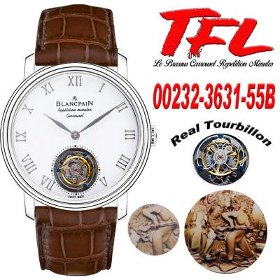 Le Brassus Carrousel Repetition Minutes Flyingman Tourbillon Automatic Mens Watch Best Edition TLF 44 SS White Dial CHS