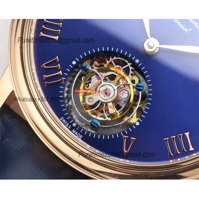 Le Brassus Carrousel Repetition Minutes Flyingman Tourbillon Automatic Mens Watch Best Edition TLF 44 RG Blue Dial CHS