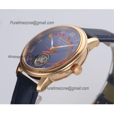 Le Brassus Carrousel Repetition Minutes Flyingman Tourbillon Automatic Mens Watch Best Edition TLF 44 RG Blue Dial CHS