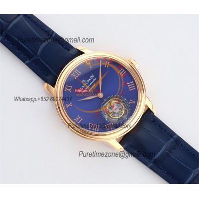 Le Brassus Carrousel Repetition Minutes Flyingman Tourbillon Automatic Mens Watch Best Edition TLF 44 RG Blue Dial CHS