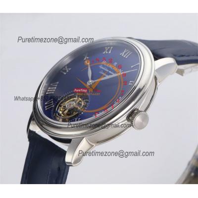 Le Brassus Carrousel Repetition Minutes Flyingman Tourbillon Automatic Mens Watch Best Edition TLF 44 SS Blue Dial CHS