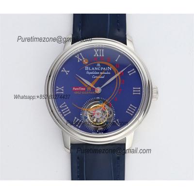 Le Brassus Carrousel Repetition Minutes Flyingman Tourbillon Automatic Mens Watch Best Edition TLF 44 SS Blue Dial CHS