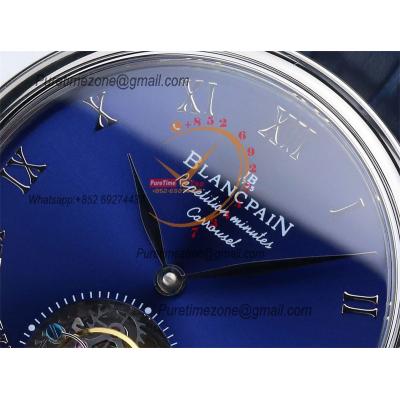 Le Brassus Carrousel Repetition Minutes Flyingman Tourbillon Automatic Mens Watch Best Edition TLF 44 SS Blue Dial CHS