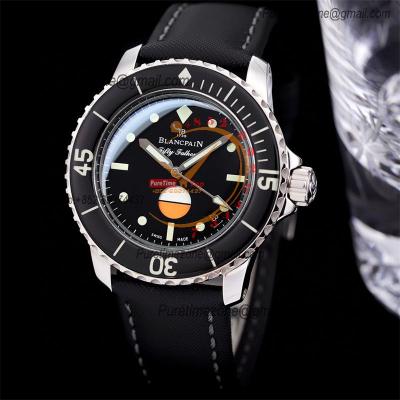 Tribute to Fifty Fathoms MIL-SPEC 5008 M9015 Automatic Mens Watch Best Edition TWF 45mm SS Black Dial Sail-Canvas Strap