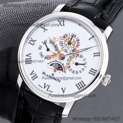 Villeret Quantieme Perpetuel 6656 A5954 Automatic Mens Watch Moon Phase Best Edition TWF 40mm White Dial Leather CHS