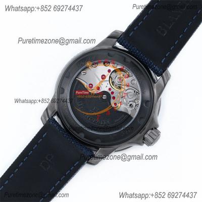 Fifty Fathoms Automatique 5015 M9015 Automatic Mens Watch Best Edition TWF 45mm Titanium Blue Dial Leather CHS