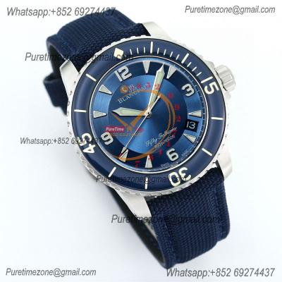 Fifty Fathoms Automatique 5015 M9015 Automatic Mens Watch Best Edition TWF 45mm SS Blue Dial Leather CHS