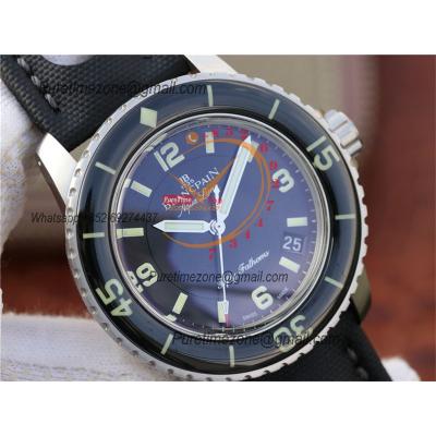 Fifty Fathoms 5015 A2836 Automatic Mens Watch Best Edition ZF 45mm Black Dial Sail-canvas Strap CHS