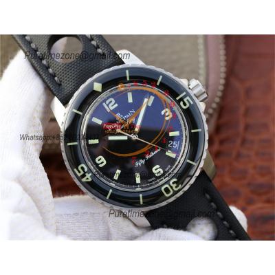 Fifty Fathoms 5015 A2836 Automatic Mens Watch Best Edition ZF 45mm Black Dial Sail-canvas Strap CHS