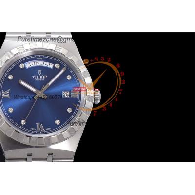 Royal M28600 A2834 Automatic Mens Watch Best Edition V7F 41mm Blue Diamonds Dial Stainless Steel Bracelet CHS