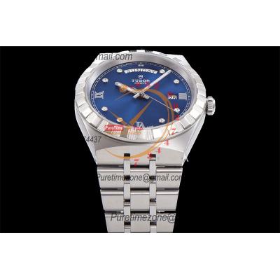 Royal M28600 A2834 Automatic Mens Watch Best Edition V7F 41mm Blue Diamonds Dial Stainless Steel Bracelet CHS