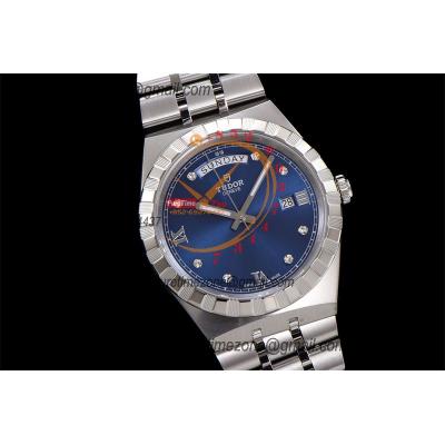 Royal M28600 A2834 Automatic Mens Watch Best Edition V7F 41mm Blue Diamonds Dial Stainless Steel Bracelet CHS