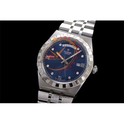 Royal M28600 A2834 Automatic Mens Watch Best Edition V7F 41mm Blue Diamonds Dial Stainless Steel Bracelet CHS