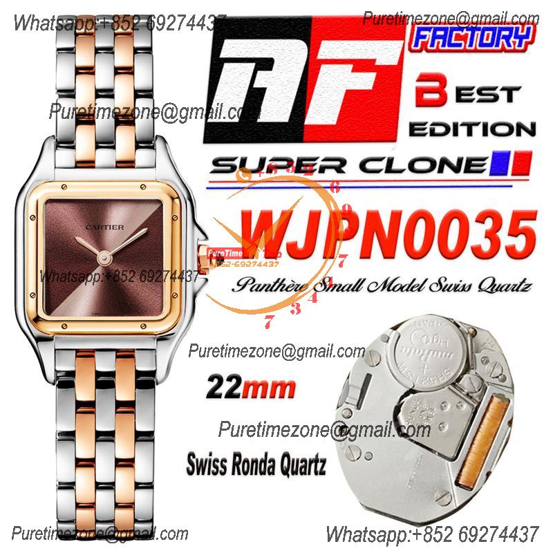 Panthère Small Model WJPN0035 Ronda Quartz Womens Watch Best Edition AF 22mm RG Brown Dial SS Bracelet Ladies