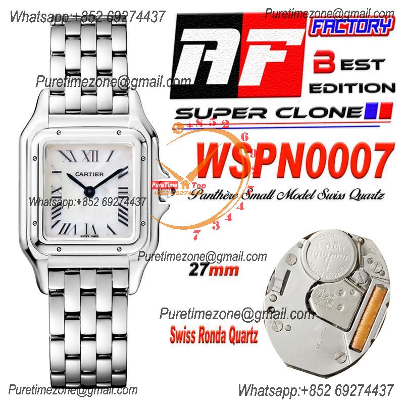 Panthère Medium Model WSPN0007 Ronda Quartz Womens Watch Best Edition AF 27mm MOP Dial SS Bracelet Ladies