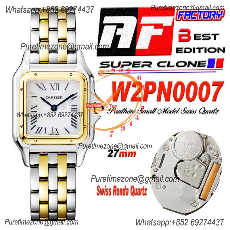 Panthère Medium Model W2PN0007 Ronda Quartz Womens Watch Best Edition AF YG 27mm MOP Dial SS Bracelet