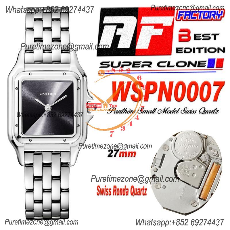 Panthère Medium Model WSPN0007 Ronda Quartz Womens Watch Best Edition AF 27mm Gray Dial SS Bracelet Ladies