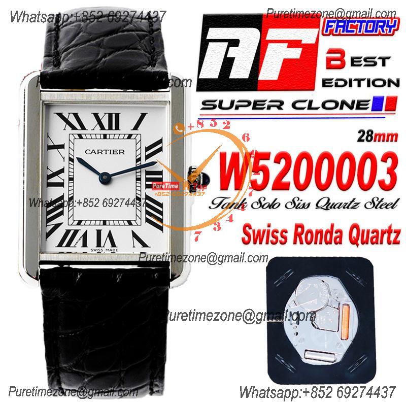 Tank Louis Must 28mm W5200003 Swiss Ronda Quartz Womens Watch Best Edition AF  White Dial Leather Strap Ladies