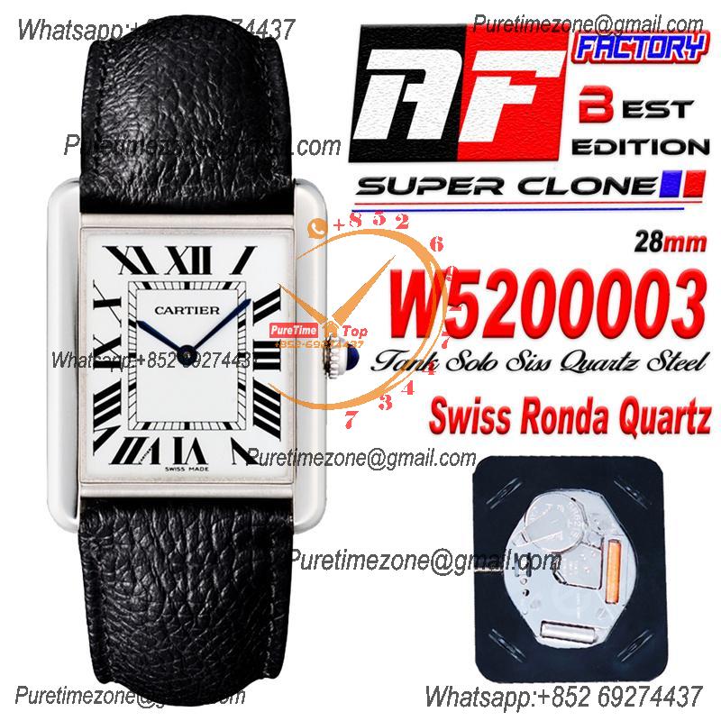 Tank Louis Must 28mm W5200003 Swiss Ronda Quartz Womens Watch Best Edition AF  White Dial Leather Strap Ladies